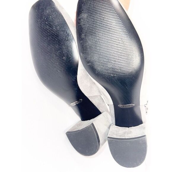 Vionic Nareen Low Block Heel Suede Leather Slingback Gray Closed Toe Office Sz 6 - Picture 14 of 15